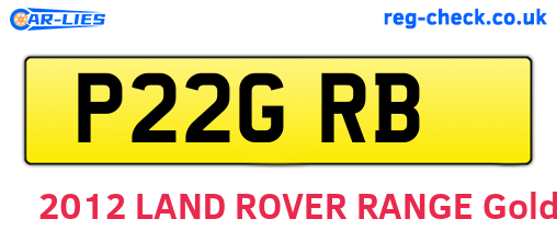 P22GRB are the vehicle registration plates.