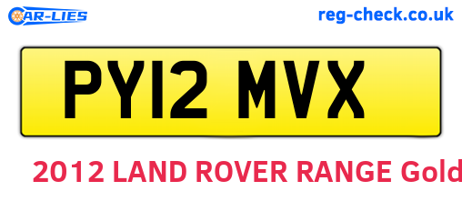 PY12MVX are the vehicle registration plates.
