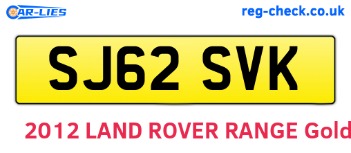 SJ62SVK are the vehicle registration plates.