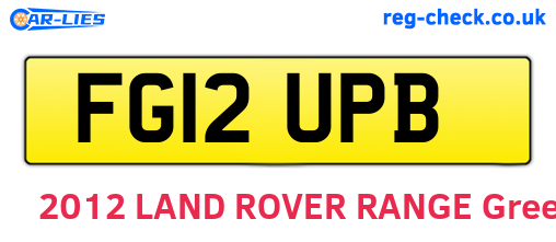 FG12UPB are the vehicle registration plates.