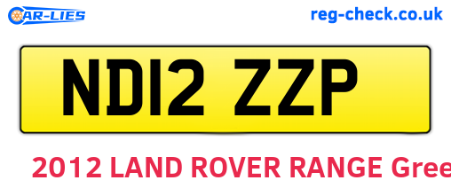 ND12ZZP are the vehicle registration plates.