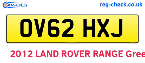 OV62HXJ are the vehicle registration plates.