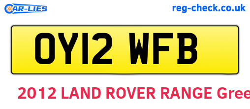 OY12WFB are the vehicle registration plates.