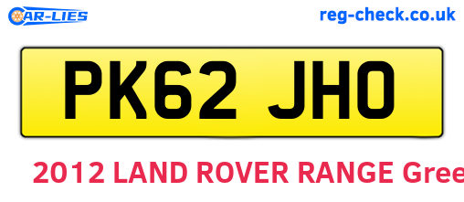 PK62JHO are the vehicle registration plates.