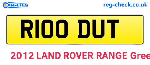 R100DUT are the vehicle registration plates.