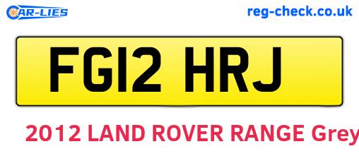 FG12HRJ are the vehicle registration plates.