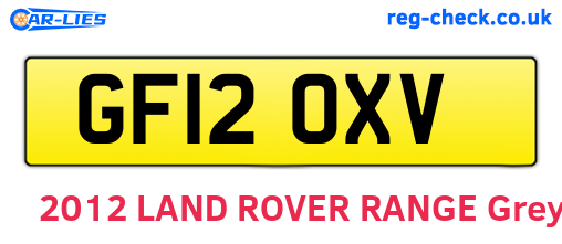 GF12OXV are the vehicle registration plates.