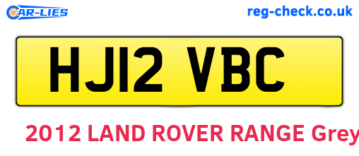 HJ12VBC are the vehicle registration plates.