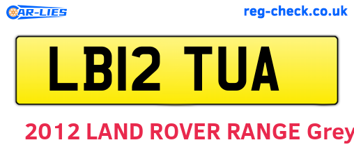 LB12TUA are the vehicle registration plates.
