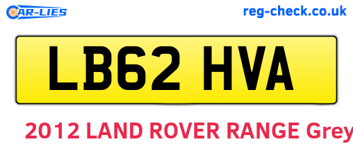LB62HVA are the vehicle registration plates.
