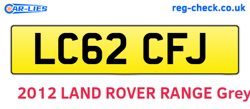 LC62CFJ are the vehicle registration plates.