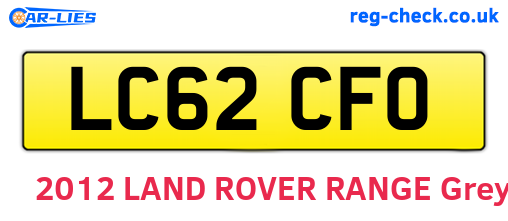LC62CFO are the vehicle registration plates.