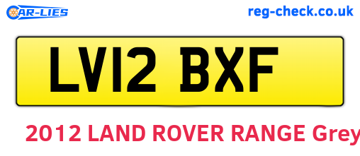 LV12BXF are the vehicle registration plates.