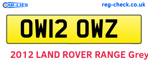 OW12OWZ are the vehicle registration plates.