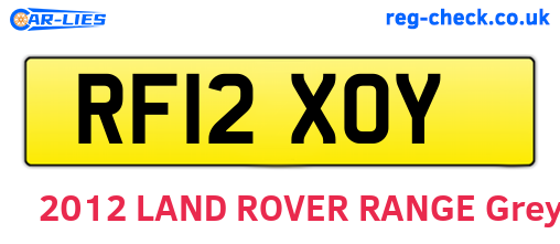 RF12XOY are the vehicle registration plates.