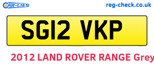 SG12VKP are the vehicle registration plates.