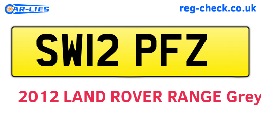 SW12PFZ are the vehicle registration plates.