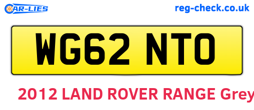 WG62NTO are the vehicle registration plates.