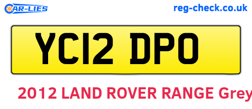 YC12DPO are the vehicle registration plates.