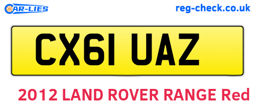CX61UAZ are the vehicle registration plates.