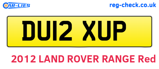 DU12XUP are the vehicle registration plates.