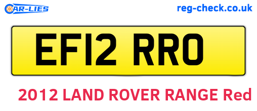 EF12RRO are the vehicle registration plates.