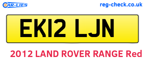 EK12LJN are the vehicle registration plates.
