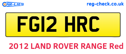 FG12HRC are the vehicle registration plates.