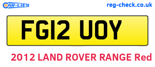 FG12UOY are the vehicle registration plates.