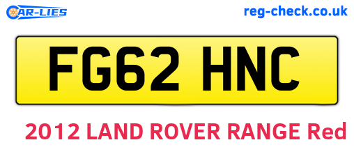 FG62HNC are the vehicle registration plates.