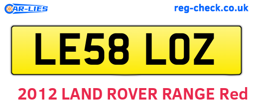 LE58LOZ are the vehicle registration plates.