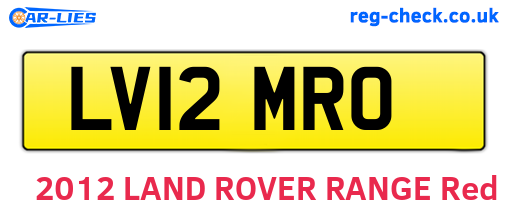 LV12MRO are the vehicle registration plates.