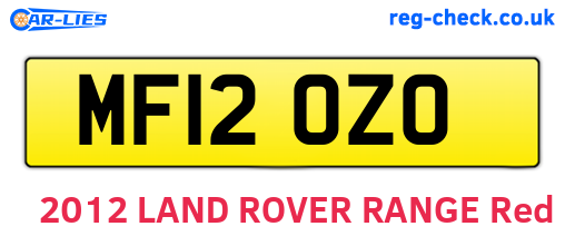 MF12OZO are the vehicle registration plates.