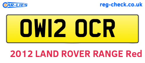 OW12OCR are the vehicle registration plates.