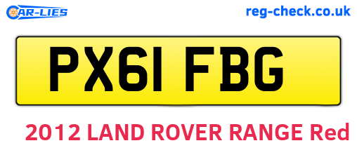 PX61FBG are the vehicle registration plates.