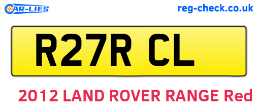 R27RCL are the vehicle registration plates.