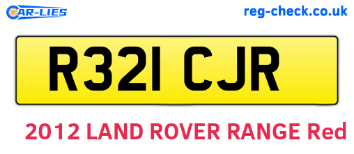 R321CJR are the vehicle registration plates.