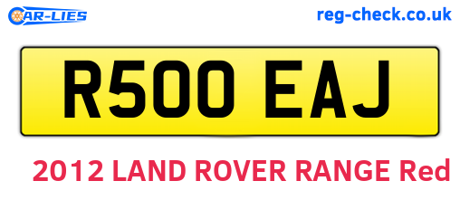 R500EAJ are the vehicle registration plates.