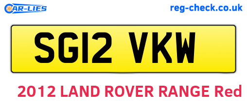 SG12VKW are the vehicle registration plates.