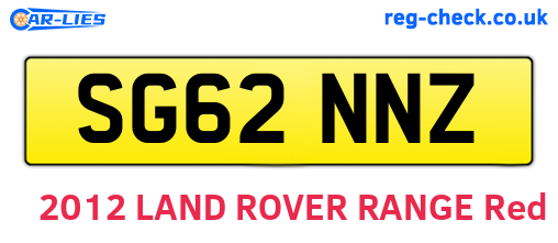 SG62NNZ are the vehicle registration plates.