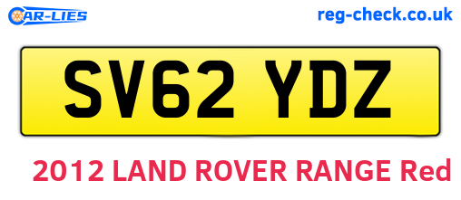 SV62YDZ are the vehicle registration plates.