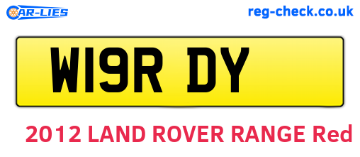 W19RDY are the vehicle registration plates.