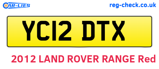 YC12DTX are the vehicle registration plates.