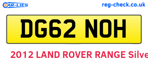 DG62NOH are the vehicle registration plates.