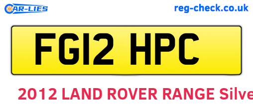 FG12HPC are the vehicle registration plates.