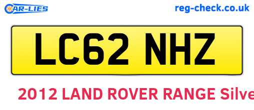 LC62NHZ are the vehicle registration plates.