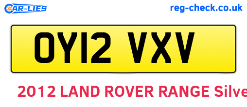 OY12VXV are the vehicle registration plates.