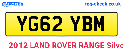 YG62YBM are the vehicle registration plates.
