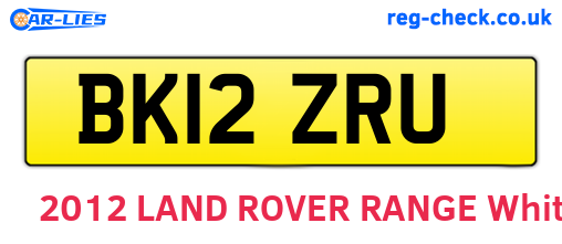 BK12ZRU are the vehicle registration plates.