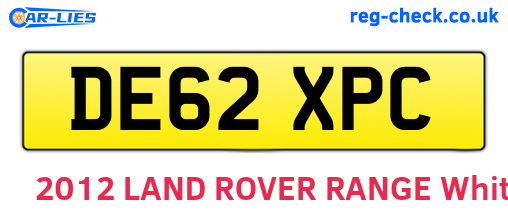 DE62XPC are the vehicle registration plates.